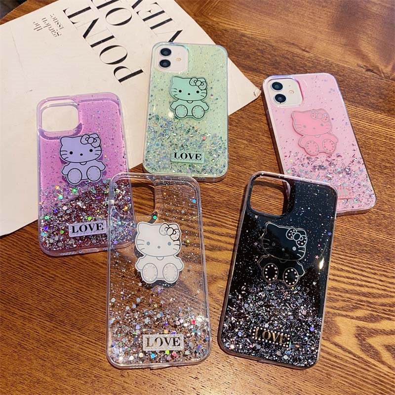 For Tecno Spark Go 2024 2023 2022 Phone case Sparkling Star Shell Kitty Cartoon Cute Soft Silicone Anti Drop for Tecno Spark Go 2023 2022 2024 Back Cover.