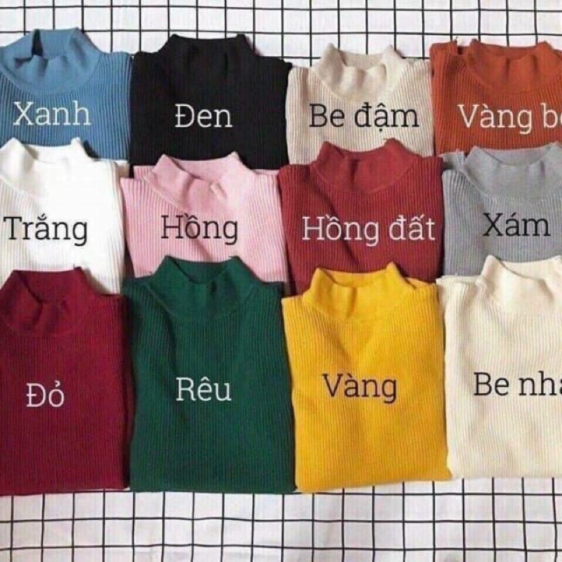 ÁO LEN CỔ 3 PHÂN  chất đẹp, không bai nhão