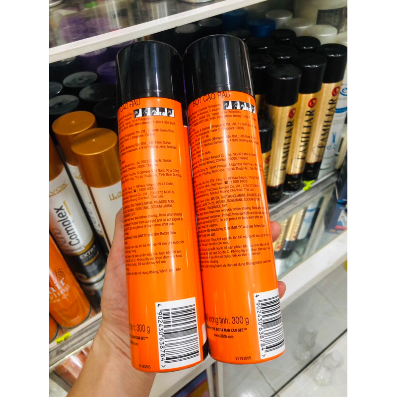 [Mới] Bọt cạo râu Gillette cam 300g