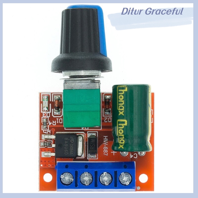 Ditur Mini 5A 90W PWM DC Motor Speed Controller Module DC-DC 5V-35V Adjustable Regulator Control Governor Switch LED Dimmer