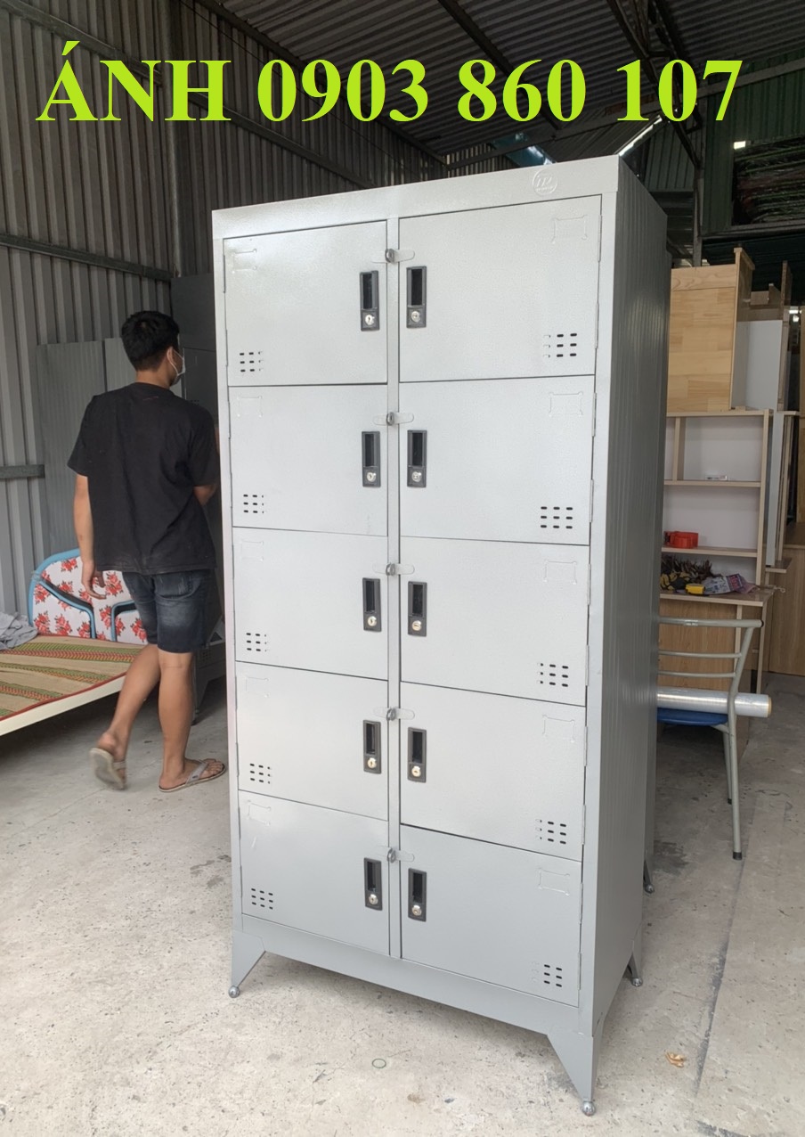 Tủ sắt đựng đồ nhân viên- Tủ hồ sơ văn phòng kệ tủ khóa nhiều ngăn tphcm bình dương