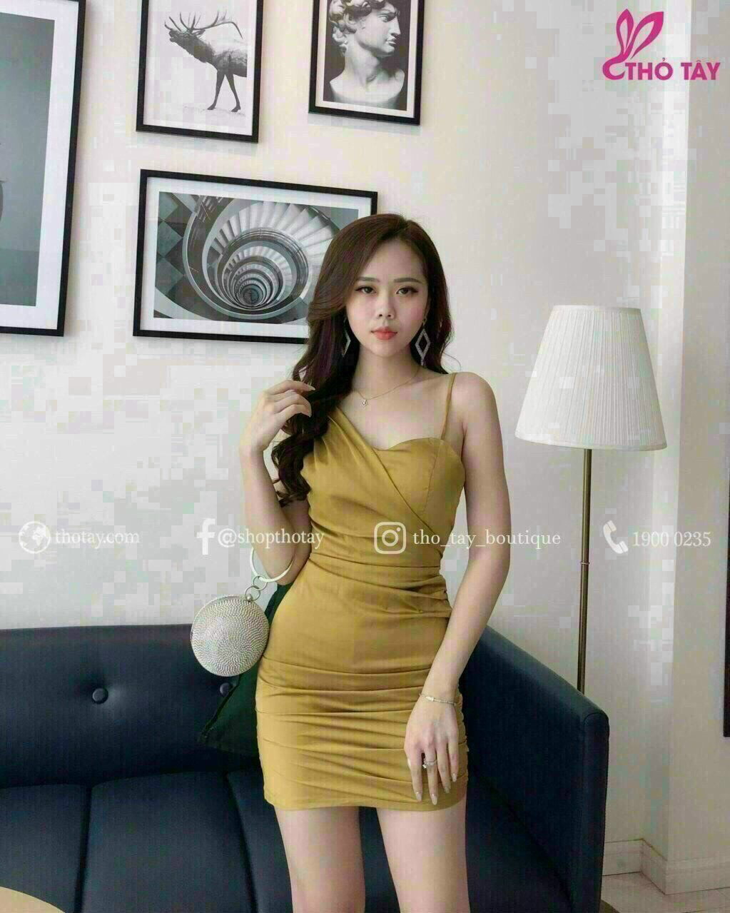 Đầm body lệch vai (có mút) cá tính thời trang