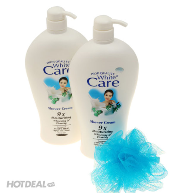 COMBO 2 CHAI Sữa tắm dê White Care trắng mịn 1200ml - Sữa tắm thái lan cao cấp chai lớn