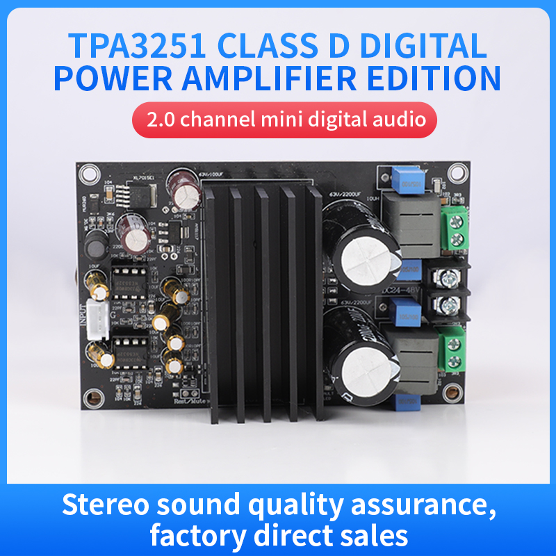 Tpa3251 audio amplifier board 300w+300w high power 2.0 channel class d digital amplifier board dc12-38v 80ma amplifier board