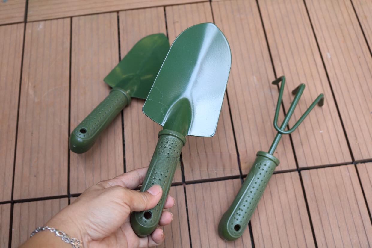 Bộ Xẻng Làm Vườn 3 Món - Màu quân đội