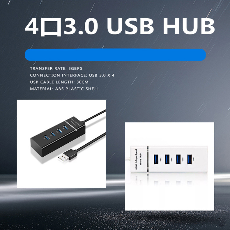 Bộ Chia 4 Cổng USB3.0 2.0 Có Đèn LED Bộ Chia USB Đa Giao Diện Cho Máy Vi Tính/Máy Tính Xách Tay Bộ Chuyển Đổi Truyền Dữ Liệu USB Cho Máy Tính Xách Tay Bàn Phím Chuột Đĩa U