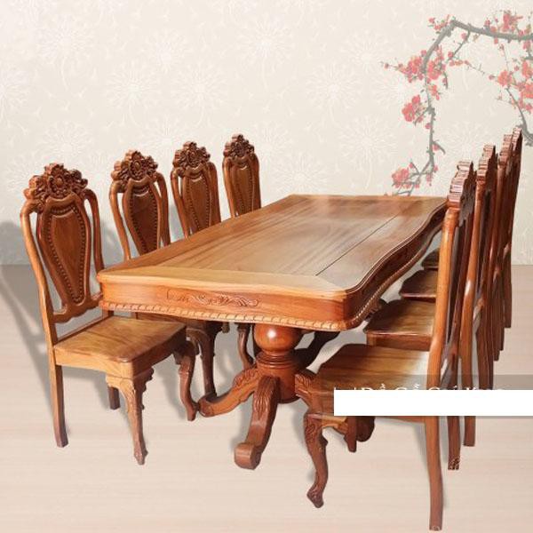 BÀN ĂN GỖ GÕ ĐỎ 8 GHẾ bb