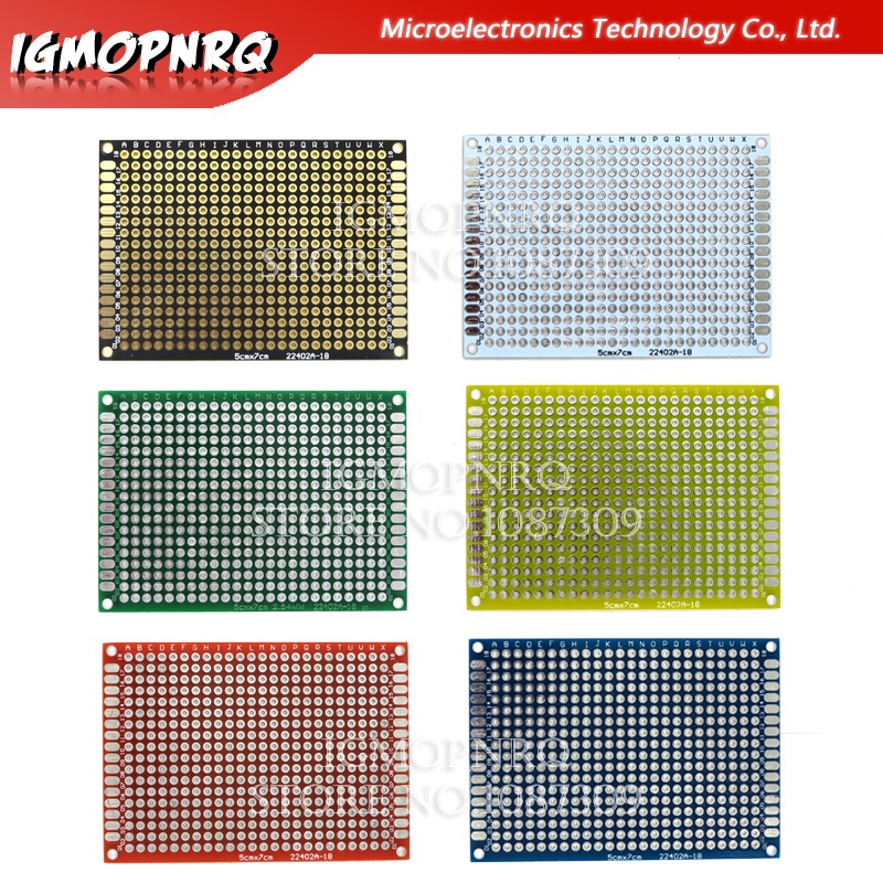 5PCS 5x7cm Double Side Prototype PCB Board Universal Printed Circuit Board Protoboard For Arduino Experimental PCB Plate integrated circuit