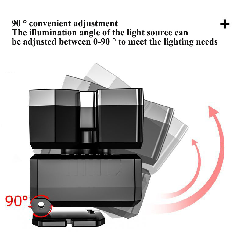 Head lamp LED strong light five-head airplane light USB charging head-mounted riding light outdoor camping fishing headlight