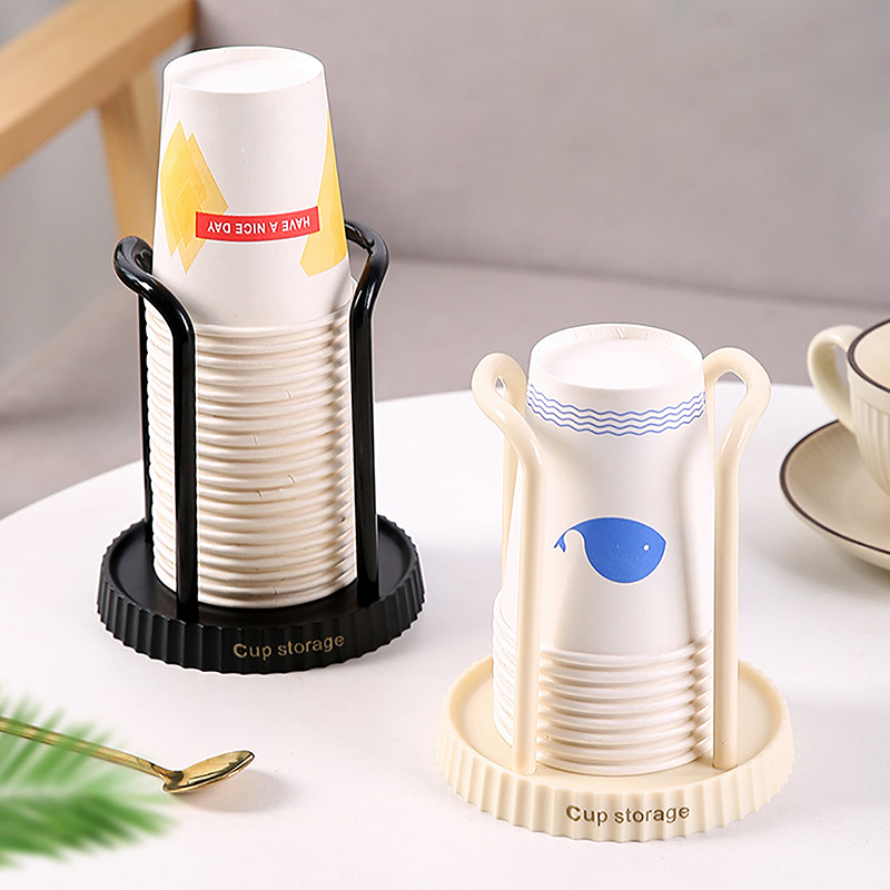 Disposable Cup Storage Holder Rack Shelf Water Tea Cups Plastic Dispenser Mug Display Stand Organizer Supplies Home Organization. 