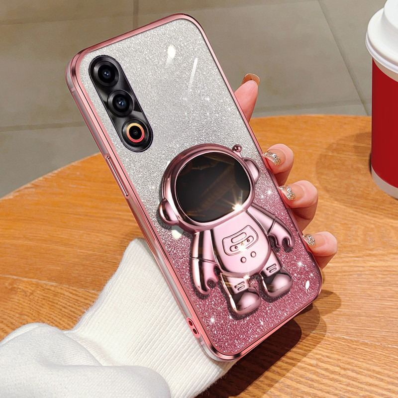 Phone cover Meizu 21 Pro 21 Note 20 Pro Back case Fashionable Frosted Silicone Soft Dustproof Bracket Adsorb + Electroplated astronaut bracket for Meizu 20 Pro Meizu 21 Note Pro Back Cover. 