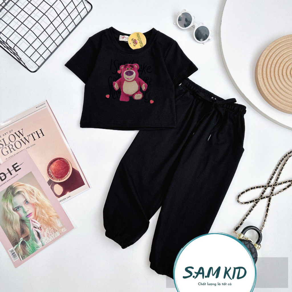 Đồ bộ bé gái quần dài bo chân 6 Màu