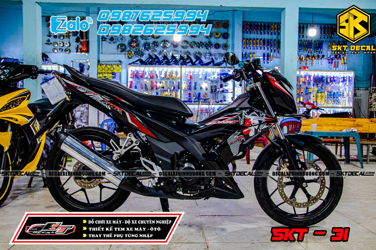 Tem rời sonic đen trắng đỏ king drag 31