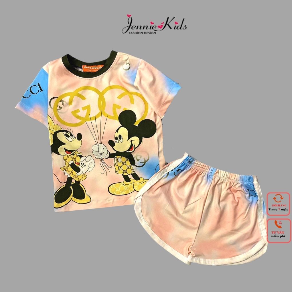Đồ bộ bé gái, bộ thể thao bé gái vải thun lạnh 3D Jennie Kids J408