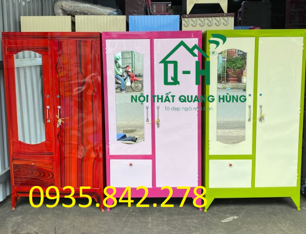 TỦ SẮT 2 CÁNH SƠN DẦU CAO CẤP