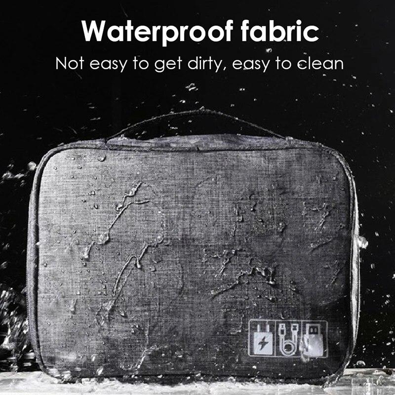 Electronic Bag Travel Cable Accessories Bag Waterproof Double Layer Electronics Organizer Portable Storage Bag For Pad Charger
