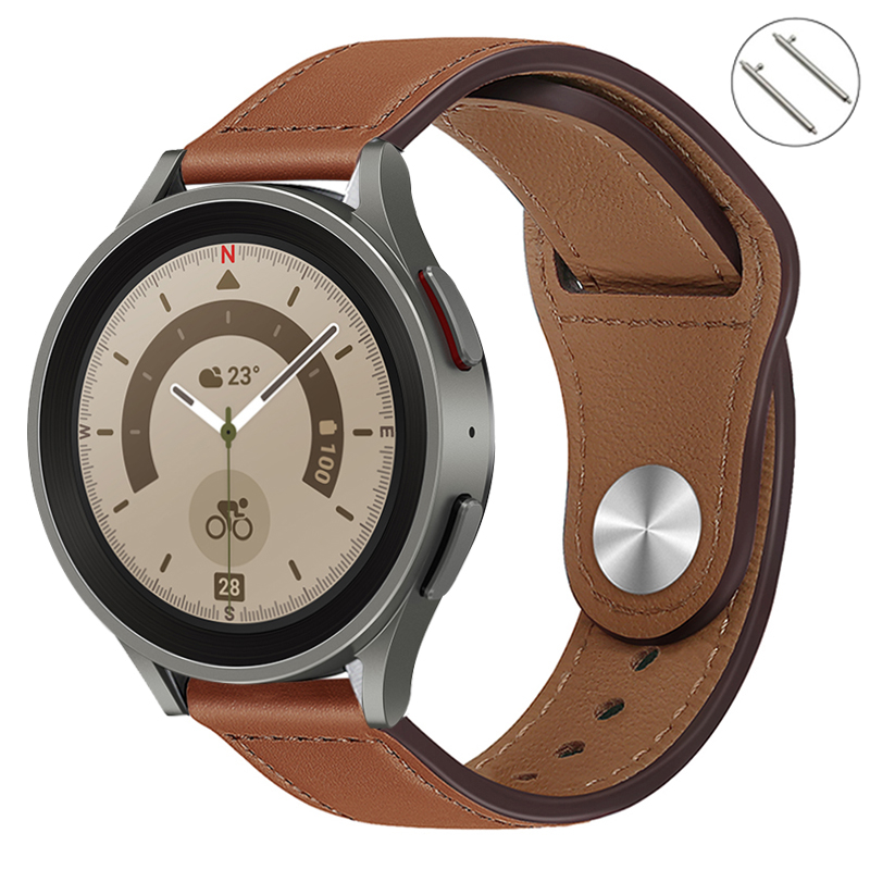 Dây da cho đồng hồ Samsung Galaxy 5pro444mm40mmcổ điển46mmhoạt động 2 Dây Đeo 20mm 22mm Vòng đeo tay watch GT22EPro3