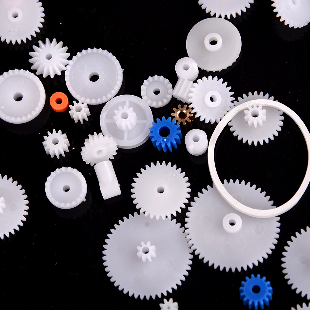 60 pcs Plastic Gear Set DIY Rack Pulley Belt Worm Single Double Gears. 