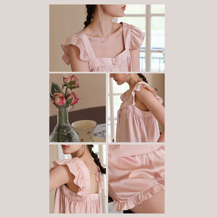 Bộ đồ ngủ lụa Evy, bộ đồ ngủ cánh tiên (BN006)⚡️FREE SHIP⚡️
