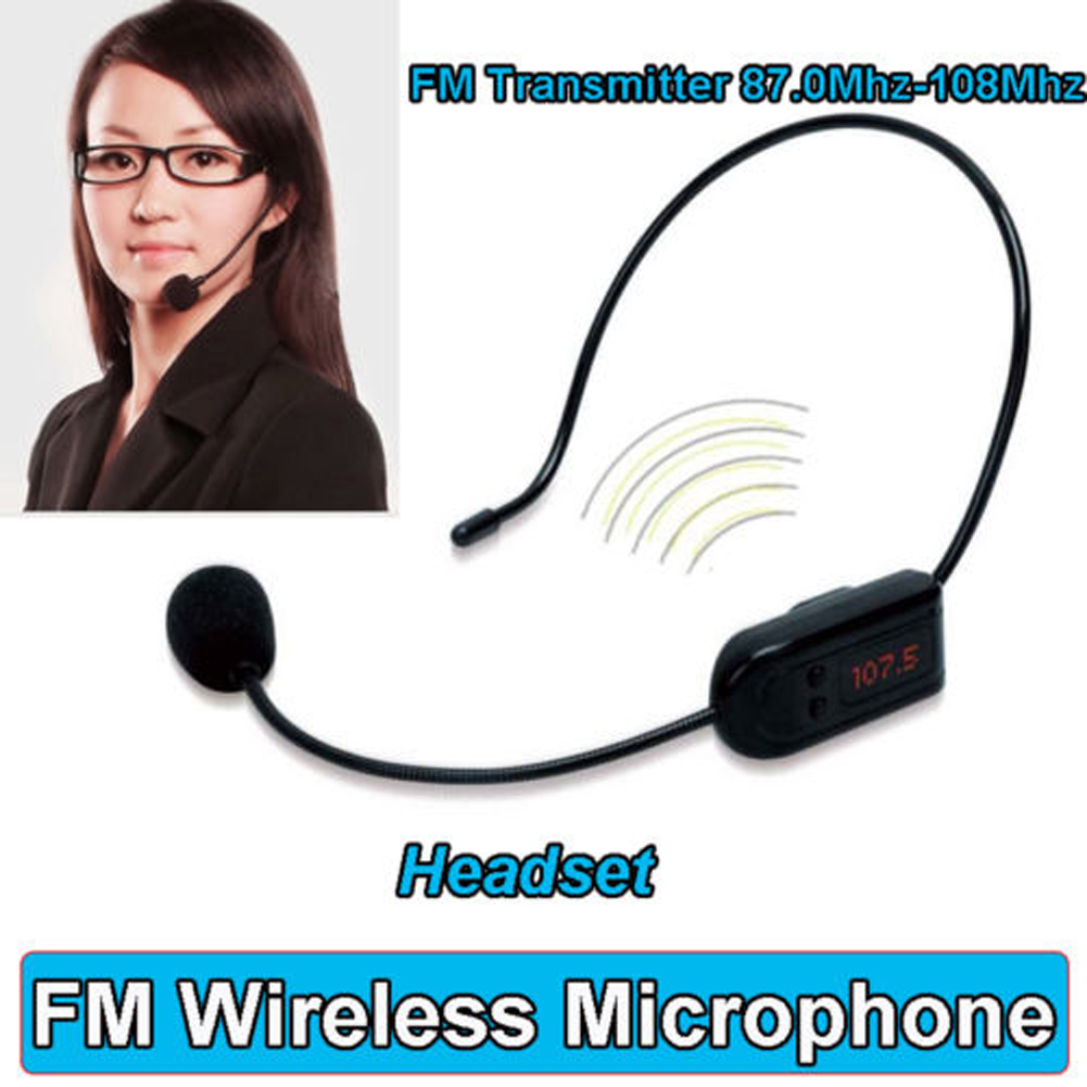 Micrô không dây FM Tai nghe bộ đàm phóng thanh Mic cho Loa
