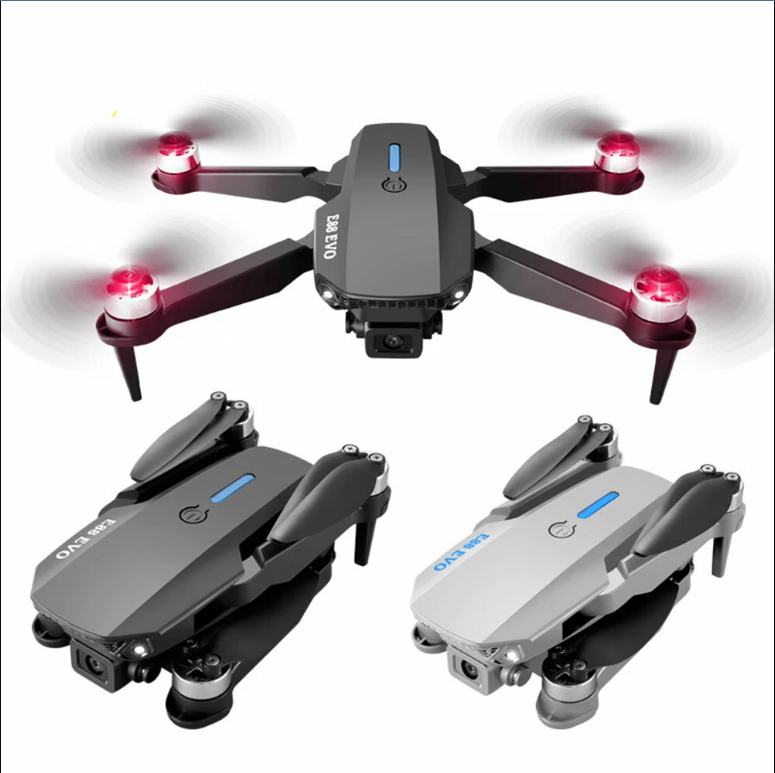 FLH- Mini 2 Drone, Duel Camera , Duel Battery Brashless Intelligent Following UAV Dron Headless Mode Optical Flow Hover Professional FPV RC Drones E88.