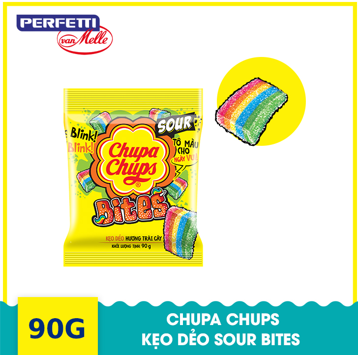 Chupa Chups kẹo dẻo Sour Bites Gói 90g thumbnail