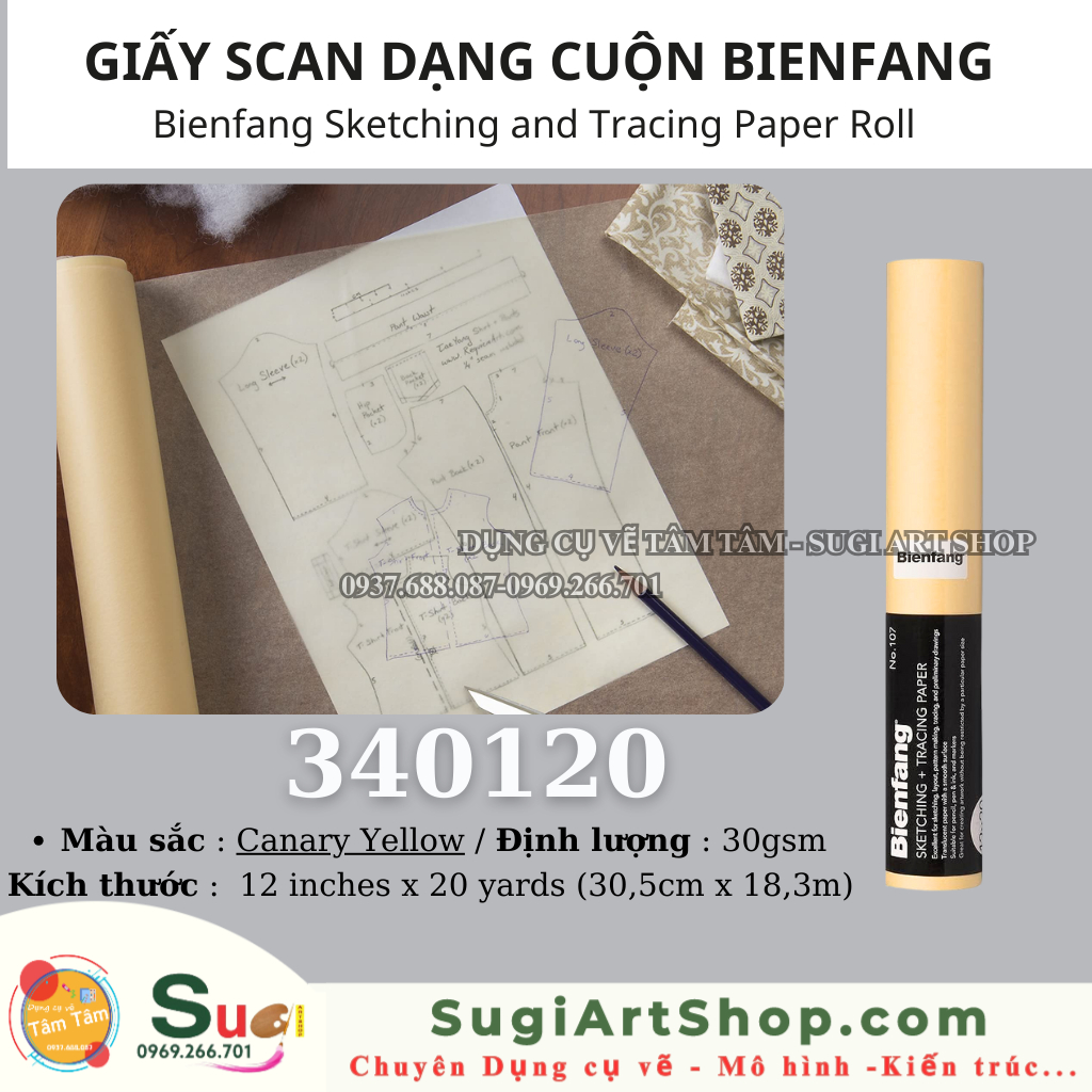 Cuộn giấy Scan Bienfang sketching and tracing