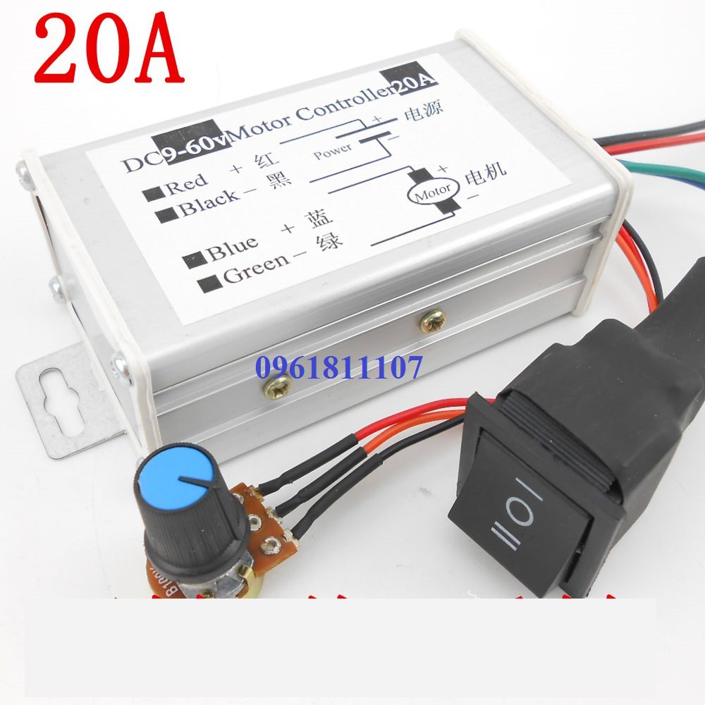 Điều tốc motor 775 20a 1200w, bộ điều tốc động cơ 12v, diều tốc motor 24v 20a dùng cho motor 775