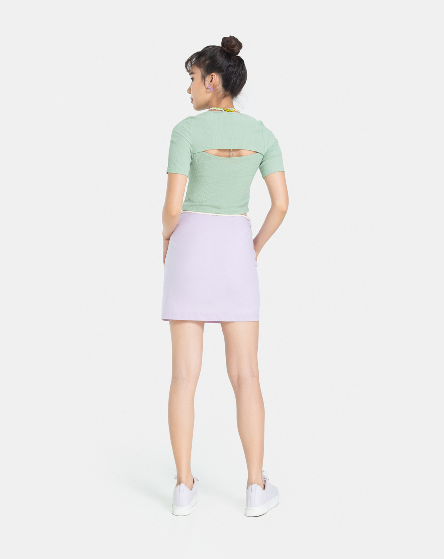 Váy ngắn thời trang juno mini hàng nút lệch jnvng007