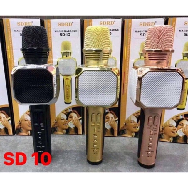 [FREESHIP MAX + MÃ GIẢM GIÁ] - Micro Karaoke Kiêm Loa Bluetooth Sd10 Chính Hãng