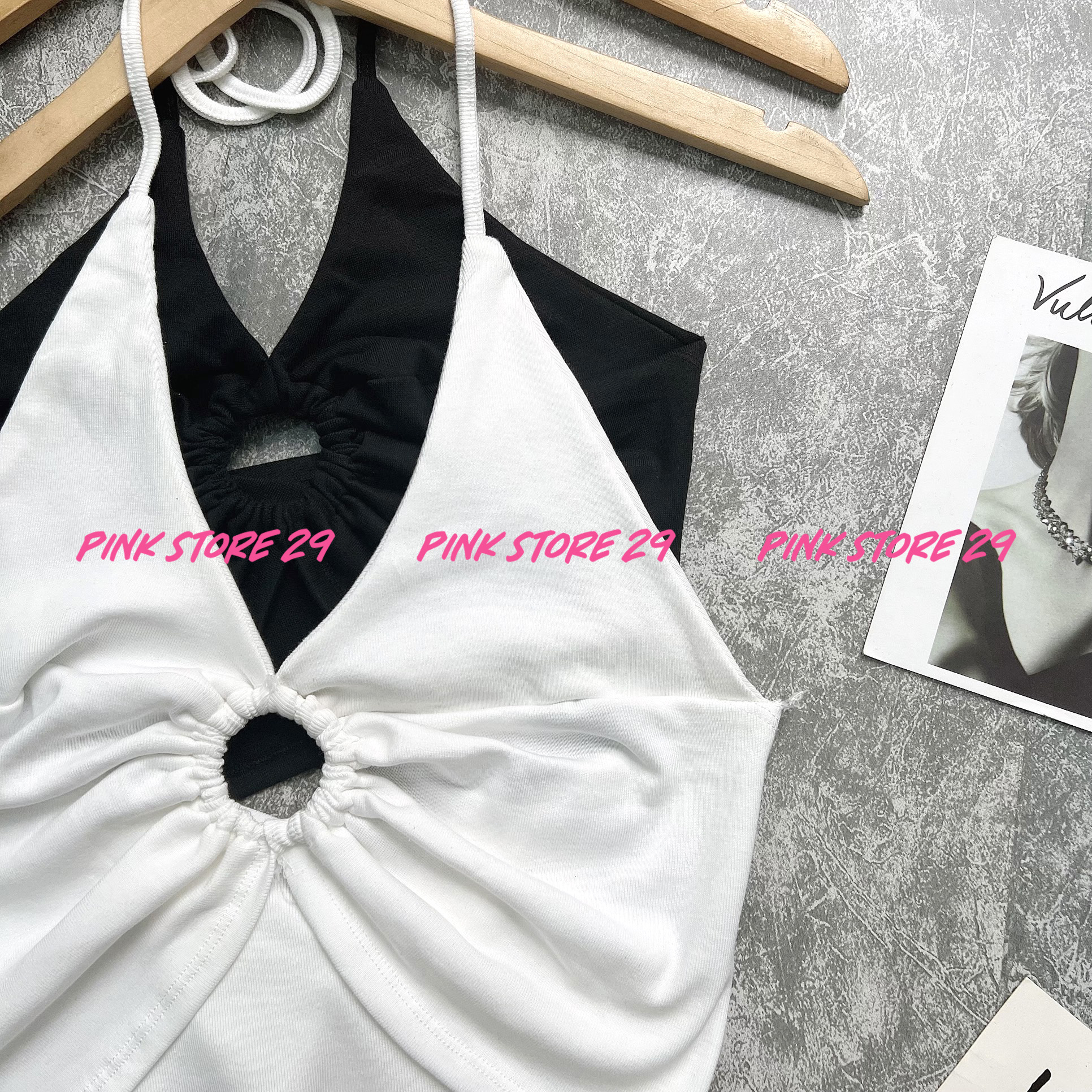 Áo Croptop Yếm Khoen Ngực A5113