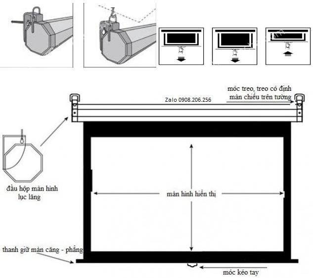 Màn Chiếu Điện Co Remote 120 inch Hiệu Dalite / Apollo