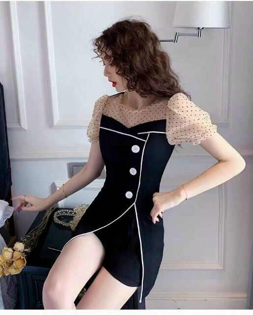 Set bộ nữ phối lưới chấm bi siêu đẹp