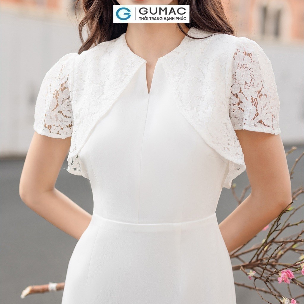[25 - 29.6 |Voucher 10-14%] Đầm nữ bút chì phối ren thời trang GUMAC DE01075