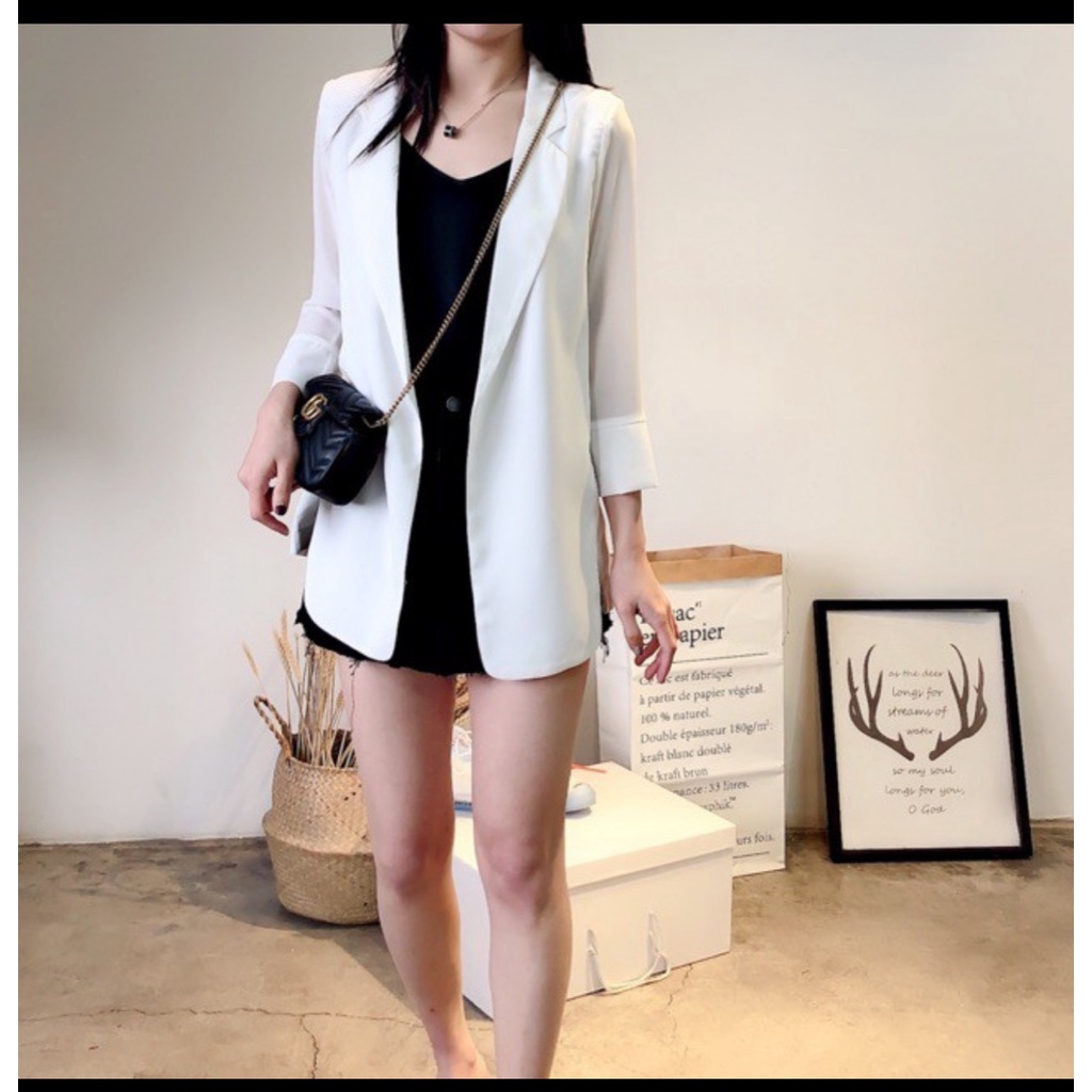 Áo vest blazer dáng suông