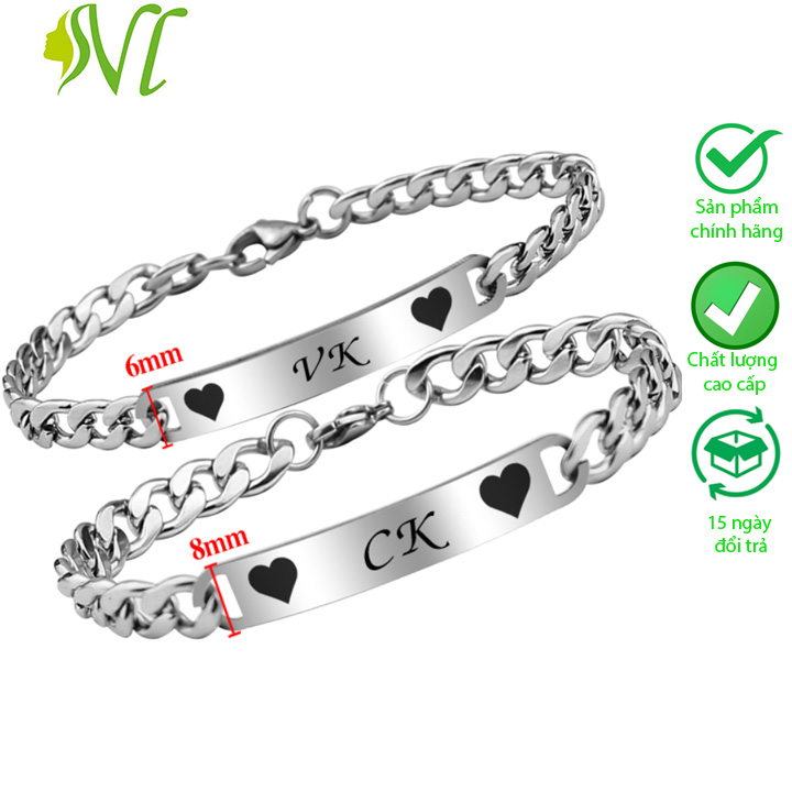 Lắc tay cặp đôi hoàn hảo không đen, dị ứng (1 cặp) - Người Đẹp Vì Lụa