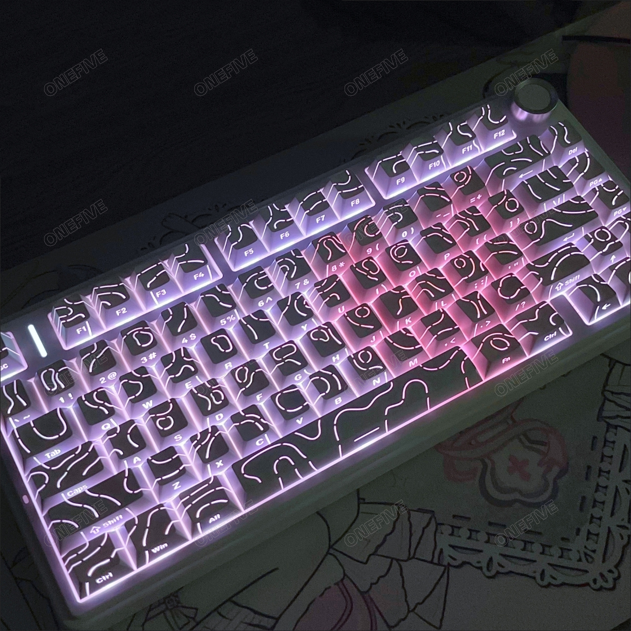 【Sell-Well】 Contour 4.0 Side Engraved Keycap PBT Translucent 97 Key Gaming Mechanical Keyboard Key Cap White For Magnetic Switch F75 GMK87. 