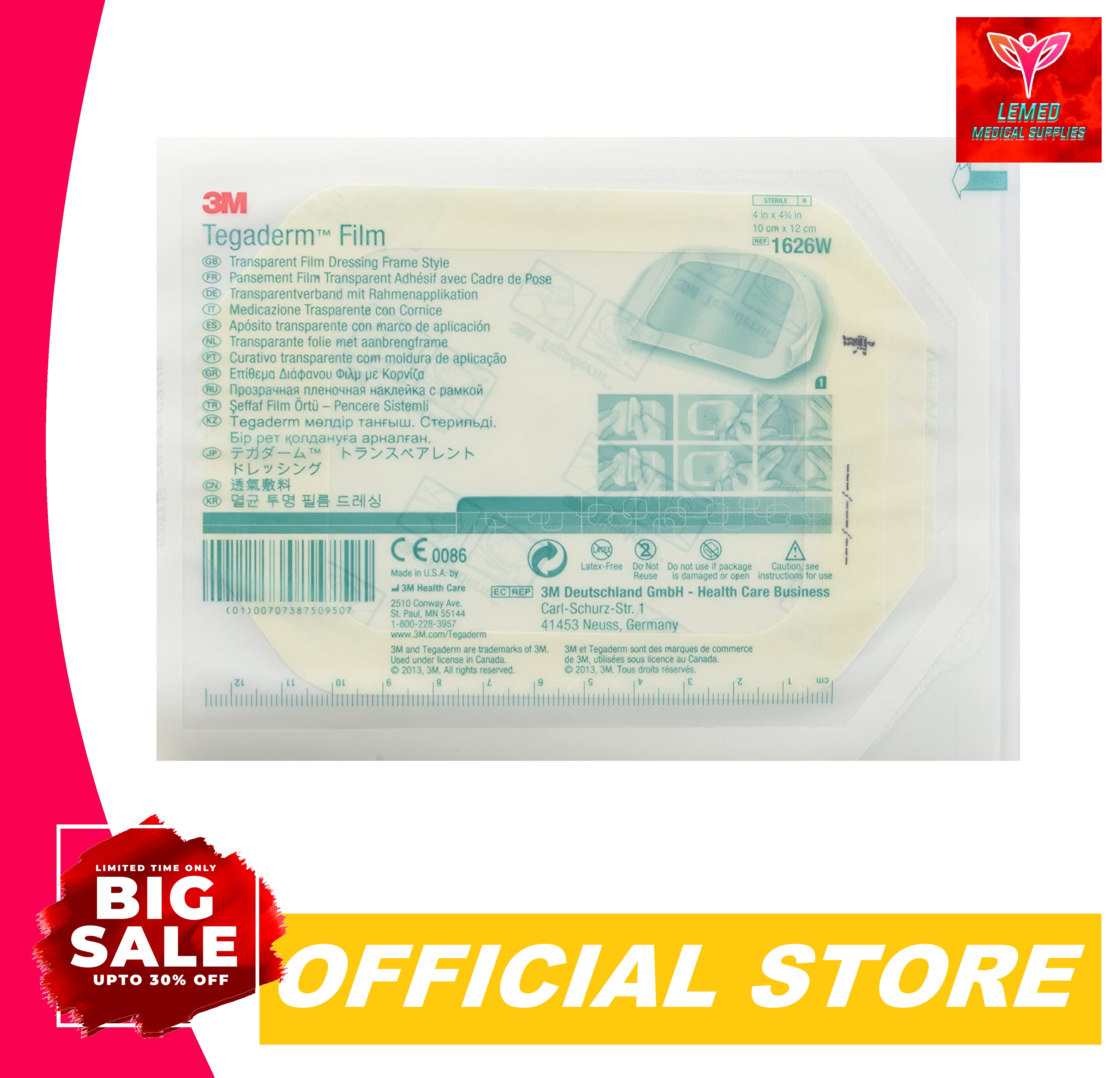 3M Tegaderm Film 4X4 3/4 in (10cmX12cm) 10 pieces only Lazada PH