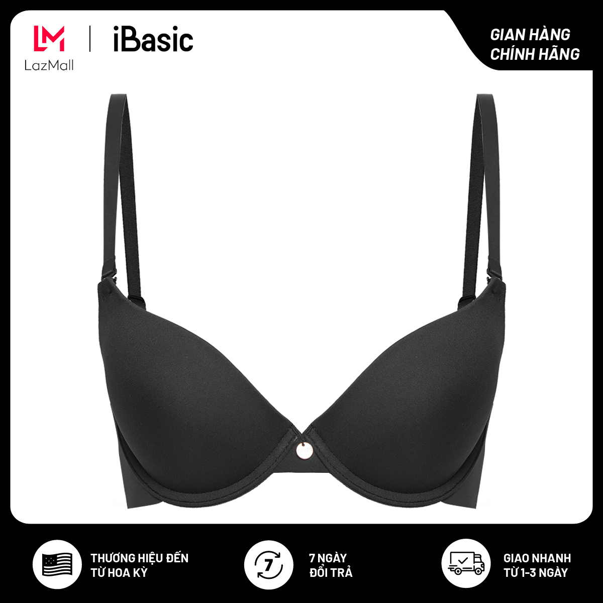Áo ngực có gọng mút mỏng trơn iBasic BRAW020-2
