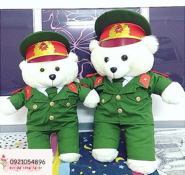 Gấu bông công an size 55-70cm