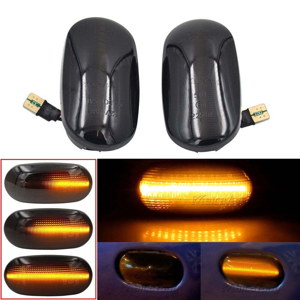 2Pcs LED Turn Signal Side Marker Sequential Blinker indicator Light For Mitsubishi Pajero Mirage Legnum Galant 1998-2005