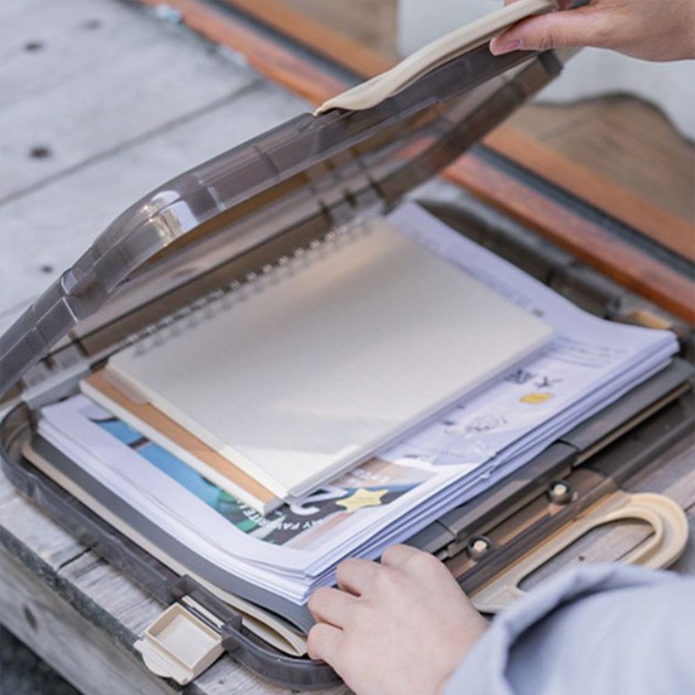 【NovaBazaar】Archives Office School A4 File Organizer Box Folder Certificates Storage Case Document Storage. 