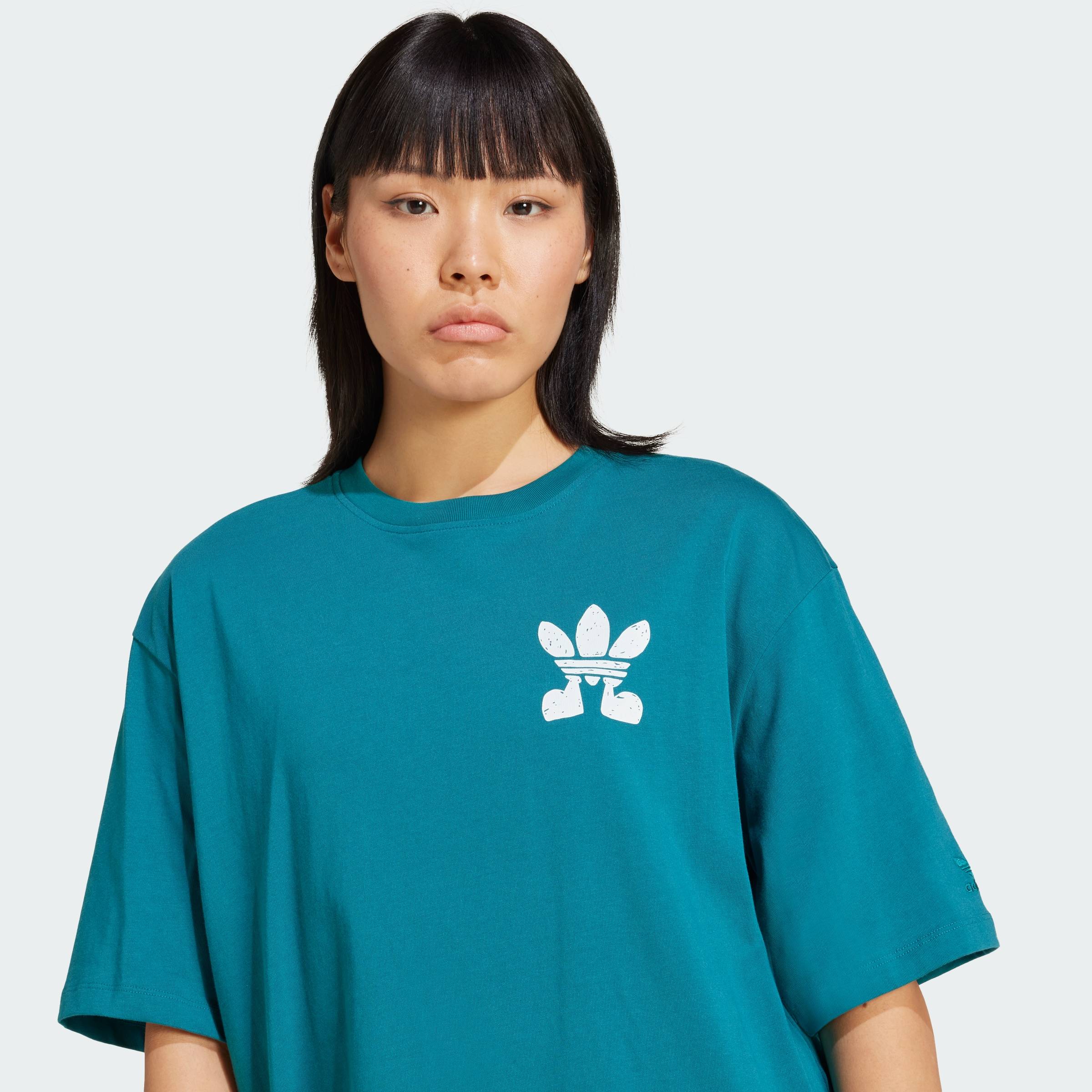 always tee 美品 adidas Lifestyle Treffy Walks Graphic Tee Women Turquoise IX7652