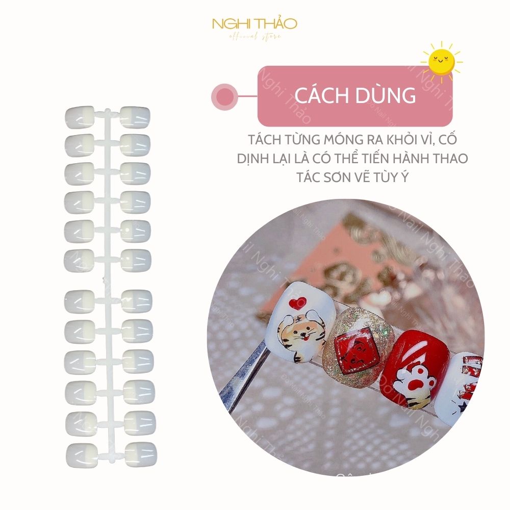 Móng mẫu vuông Hàn Quốc