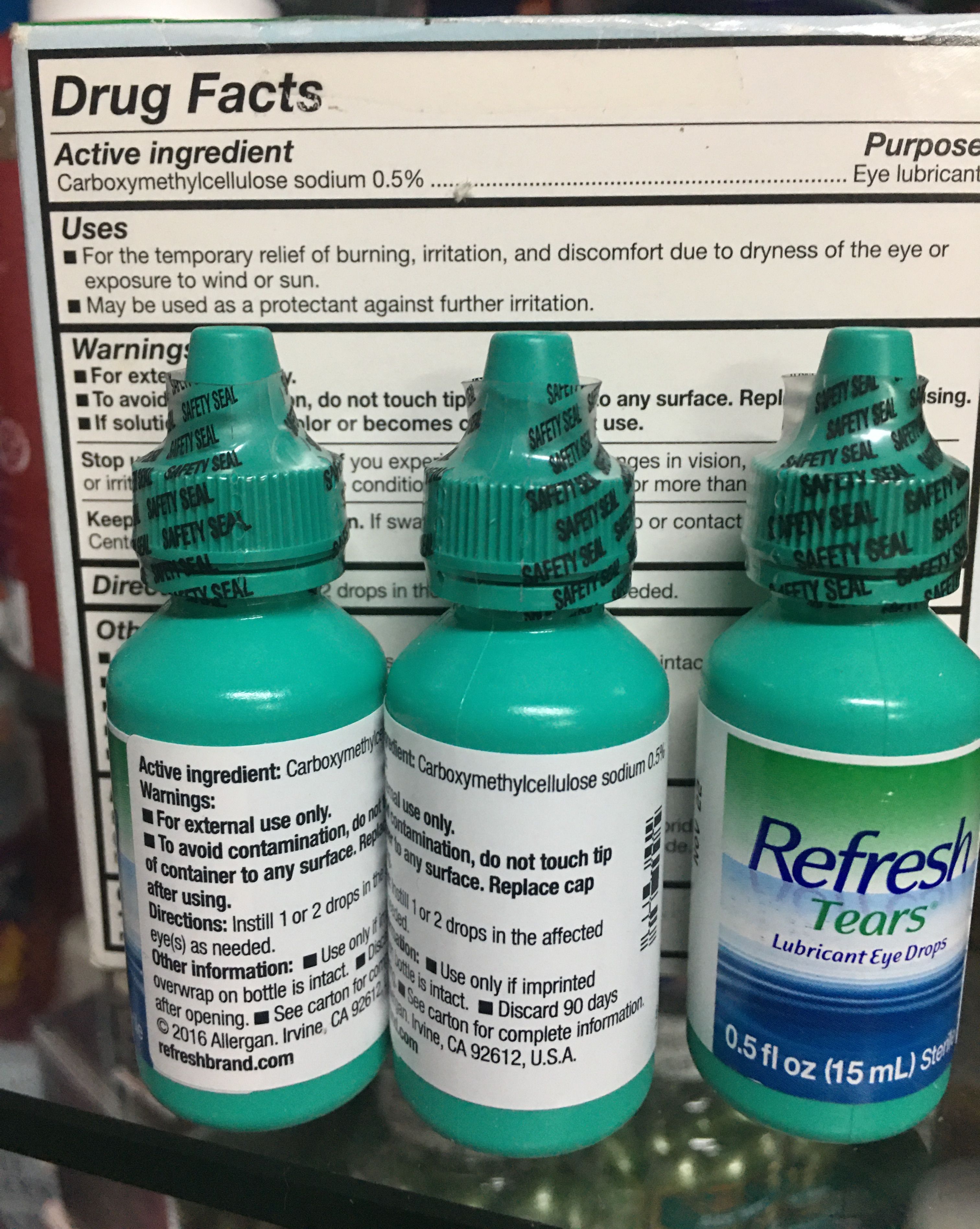 Nước mắt nhân tạo Refresh Tears Lubricant Eye Drops 15ml [Made in USA]