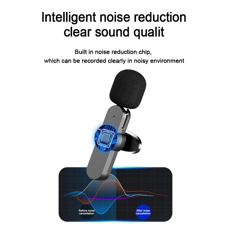 Wireless Lavalier Microphone Lapel Mic Mini For Cell Mobile Phone PC Tiny Micro Tie Mikrofon Mike Dual Bluetooth