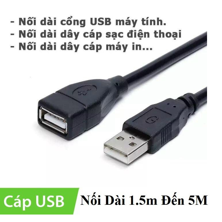 Cáp USB nối dài 1M5 - 3M - 5M chống nhiễu.