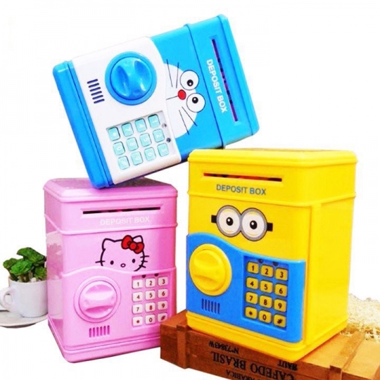 Két Sắt Mini Hoạt Hình Mở Bằng Mã Số