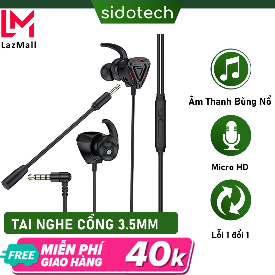 Gaming Headset with mic sidotech version G3m for phone use for game player gaming mobile PC laptop belongs to series gaming headphones dedicated for game PUBG moblie Union Army lmht speed fight