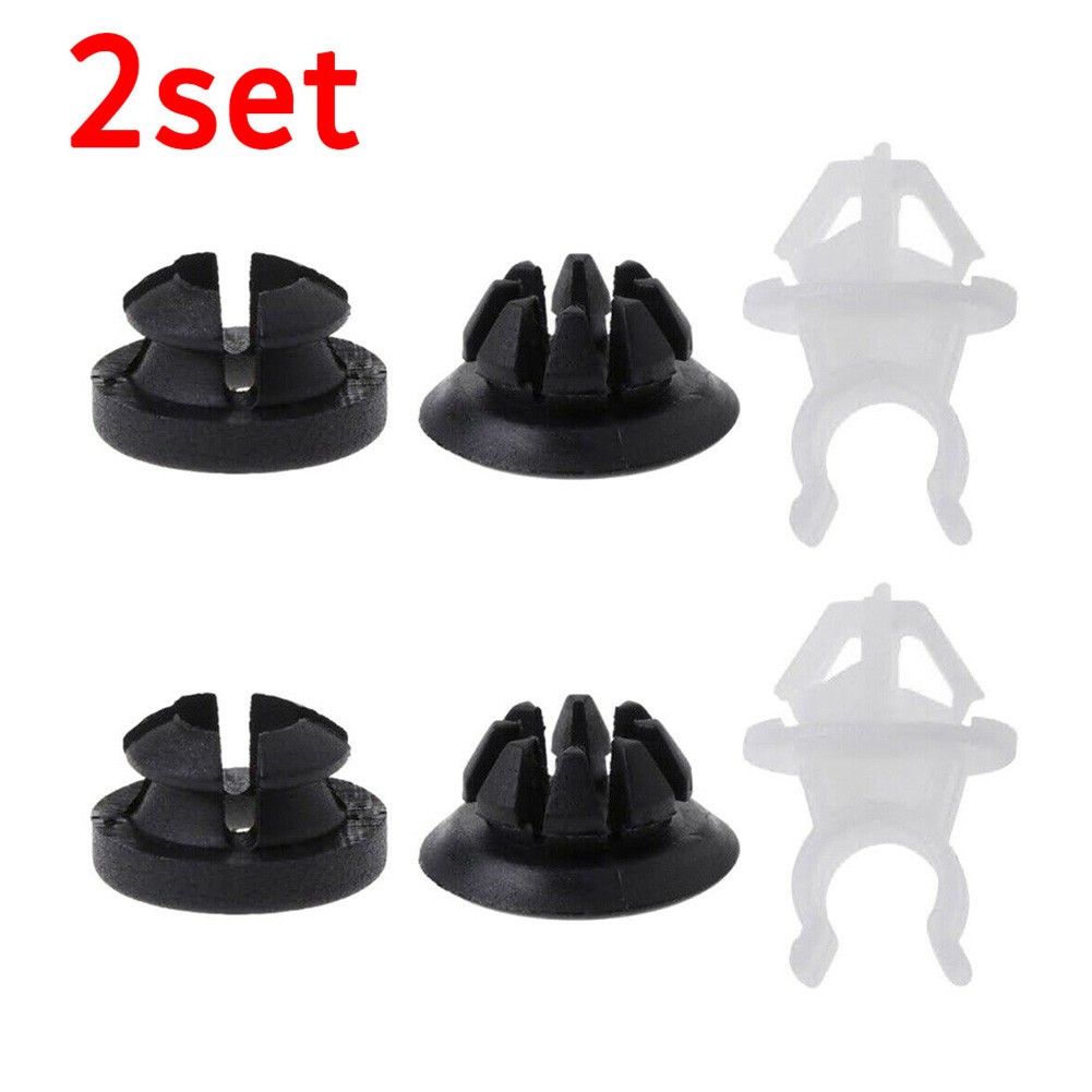Practical Quality Durable Clip 6 Pcs Accessories Black+White Hood Plastic